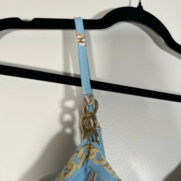 L'AGENCE Light Blue Chain Print Swimsuit - Picture 6 of 8